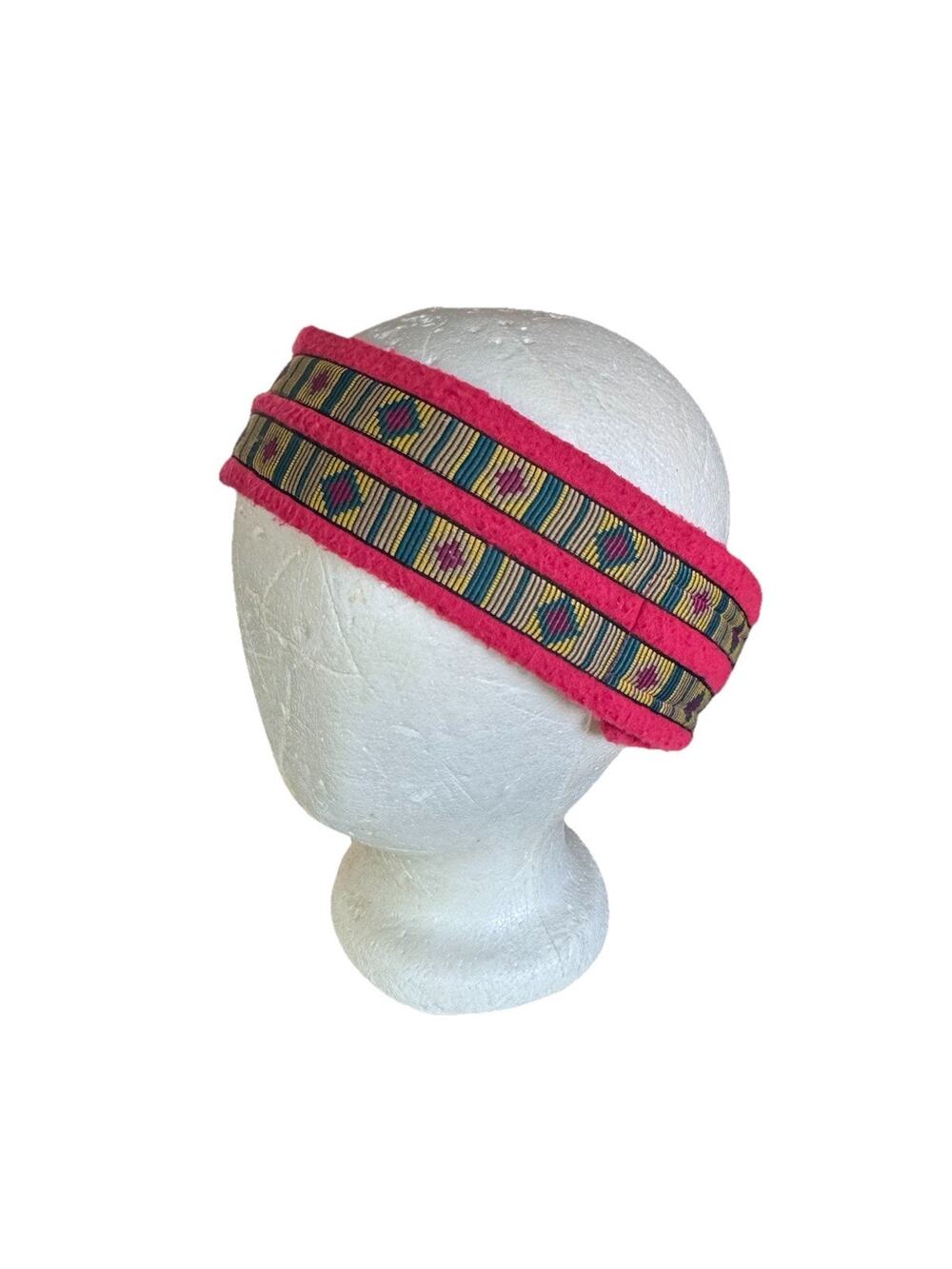 Vintage 90s Obermeyer Ski Headband Wool Knit Ear Warmer Women's Retro
